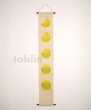 Photo1: Kyoto tapestry SB Japanese batik lunar phase ecru green/yellow 19 x 120cm (1)