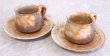 Photo10: Hagi ware Japanese pottery mug coffee cup asabeni kaku & saucer 210ml set of 2 (10)