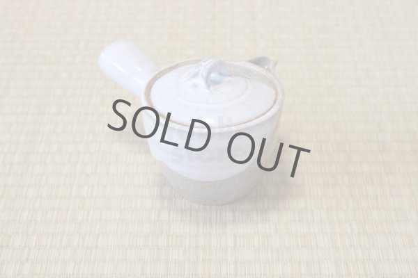 Photo2: Hagi ware Senryuzan climbing kiln Japanese tea pot kyusu Kake white glaze 280ml (2)
