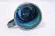 Photo6: Shigaraki ware Japanese pottery tea mug coffee cup rain blue 330ml (6)
