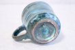 Photo7: Shigaraki ware Japanese pottery tea mug coffee cup rain blue 330ml (7)