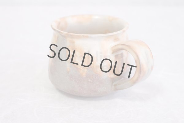 Photo3: Hagi ware Japanese pottery mug coffee cup asabeni kaku & saucer 210ml set of 2 (3)