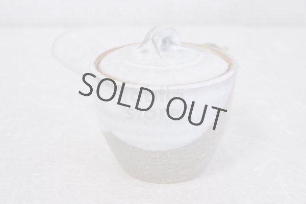 Photo6: Hagi ware Senryuzan climbing kiln Japanese tea pot kyusu Kake white glaze 280ml (6)