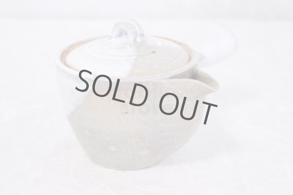 Photo7: Hagi ware Senryuzan climbing kiln Japanese tea pot kyusu Kake white glaze 280ml (7)