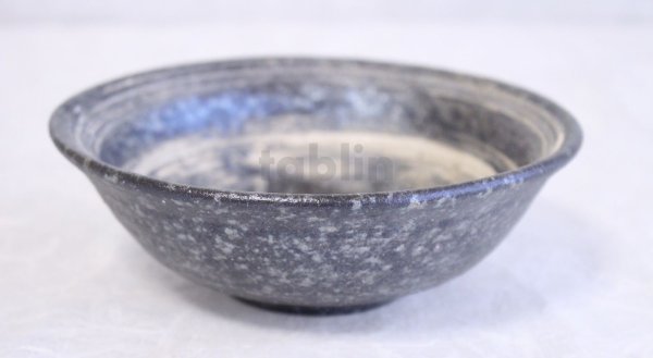Photo1: Shigaraki pottery Japanese soup noodle serving bowl Ginsai hira line D160mm (1)