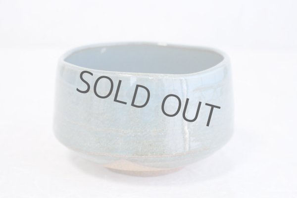 Photo4: Mino ware pottery Japanese tea ceremony bowl Matcha chawan blue tsutsu (4)