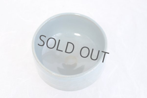 Photo6: Mino ware pottery Japanese tea ceremony bowl Matcha chawan blue tsutsu (6)