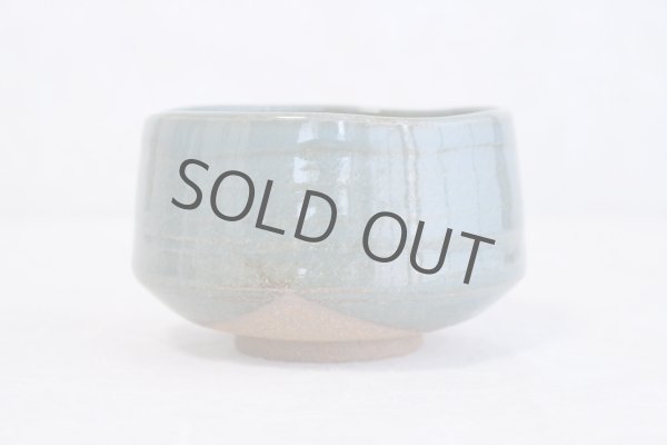 Photo2: Mino ware pottery Japanese tea ceremony bowl Matcha chawan blue tsutsu (2)