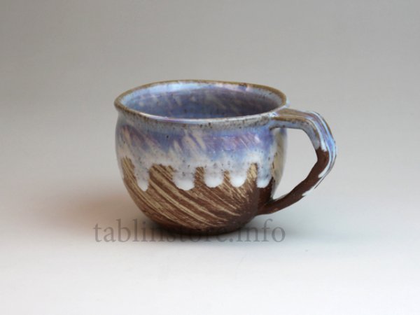 Photo1: Hagi ware Japanese pottery mug coffee cup kai hake Chinshu 380ml (1)