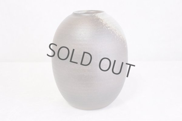 Photo5: Shigaraki pottery Japanese vase flower hananomiyako widh wood tag H 24cm (5)