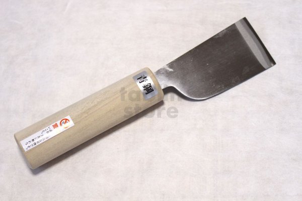 Photo8: Japanese leather knife Okeya kogatana kawatachi Yasuki blue 2 steel 40mm (8)