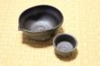 Photo13: Shigaraki pottery Japanese Sake bottle & cup set black shinogi rei shuki (13)