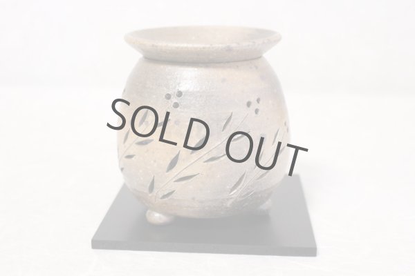Photo2: Tokoname YT Japanese green tea aroma Incense Burner tachibana hagi H11.5cm (2)