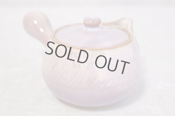Photo11: Hagi ware Japanese tea pot cups set purple yu with stainless tea strainer 350ml (11)