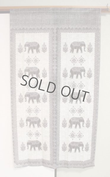Photo2: Noren Japanese Curtain Doorway NM elephant india gray 85cm x 150cm  (2)