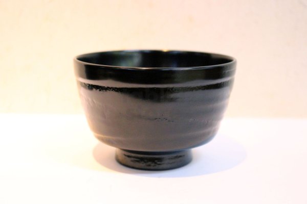Photo1: Japanese Echizen Urushi lacquer matcha tea soup bowl furi jinoko tamari D111mm (1)