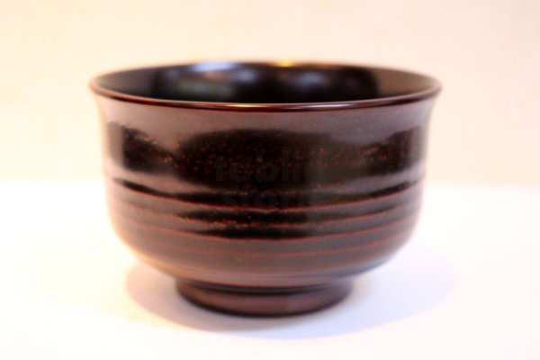 Photo4: Japanese Echizen Urushi lacquer matcha tea soup bowl wan jinoko tamari D113mm (4)