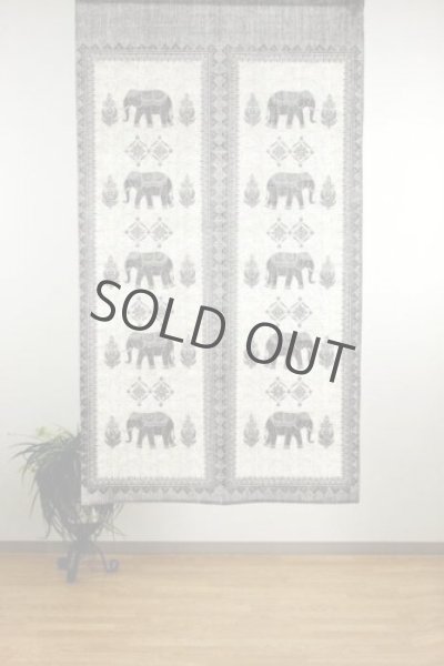 Photo3: Noren Japanese Curtain Doorway NM elephant india gray 85cm x 150cm  (3)