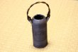 Photo11: Shigaraki pottery Japanese small vase ibushi tutu black H15cm (11)