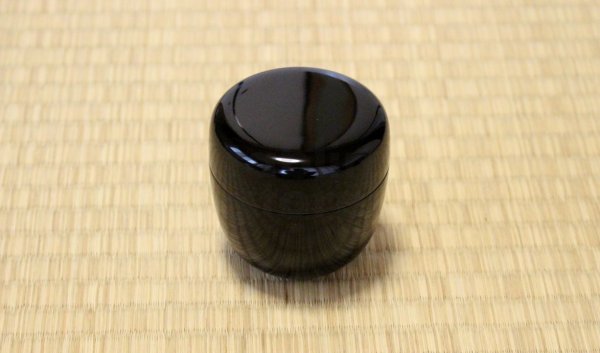 Photo5: Tea Caddy Japanese Shin Natsume Echizen Urushi lacquer Matcha container black plain (5)