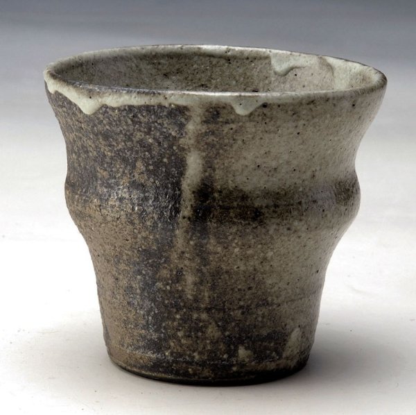 Photo1: Shigaraki Japanese pottery sake cup tumbler tsuchi fushi 250ml (1)