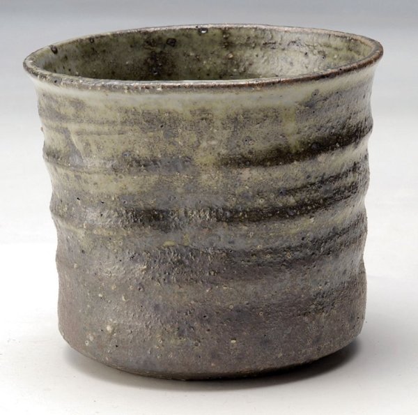Photo1: Shigaraki Japanese pottery sake cup tumbler tsuchi fudo 320ml (1)