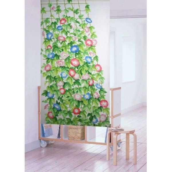 Photo2: Kyoto Noren MS Japanese door curtain Asagao Morning glory green 85 x 150cm (2)
