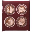 Photo1: Japanese floor pillow cushion cover zabuton cotton lucky print 55 x 59cm (1)