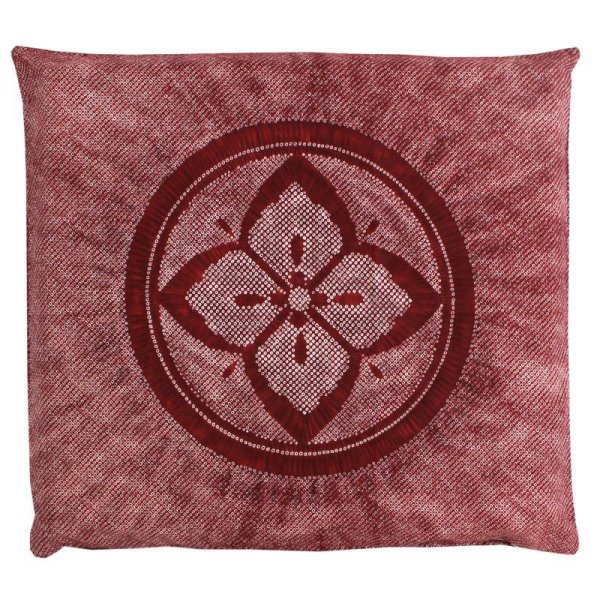 Photo1: Japanese floor pillow cushion cover zabuton cotton flower hanakanoko 55 x 59cm (1)