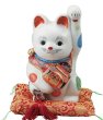 Photo1: Japanese Lucky Cat Kutani Porcelain Maneki Neko kozuchi mori H26.5cm (1)