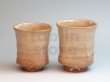 Photo9: Hagi ware kumi yunomi Japanese tea cups pottery kairagi Tohru Funasaki set of 2 (9)