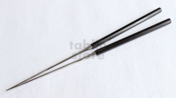 Photo1: Moribashi Chopsticks ebony octagon Sakai Takayuki Japanese sushi chef tools (1)