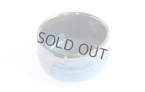 Photo11: Mino ware pottery Japanese tea ceremony bowl Matcha chawan blue namako ao tsutsu (11)