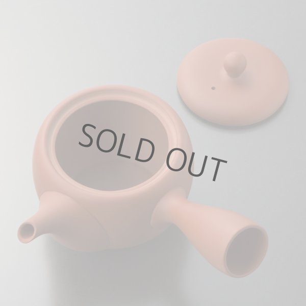 Photo4: Tokoname tea pot kyusu Jinsui Kiwami shudei red natsume 350ml (4)