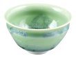 Photo2: Kiyomizu porcelain Japanese sake guinomi crystal-glaze green set of 2 (2)
