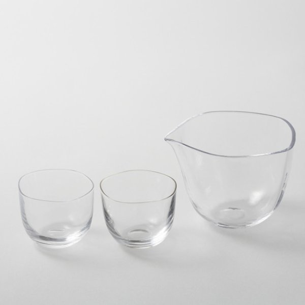 Photo1: Brume glass Sake bottle cups shuki zoroe Katakuchi reishuki 340ml (1)