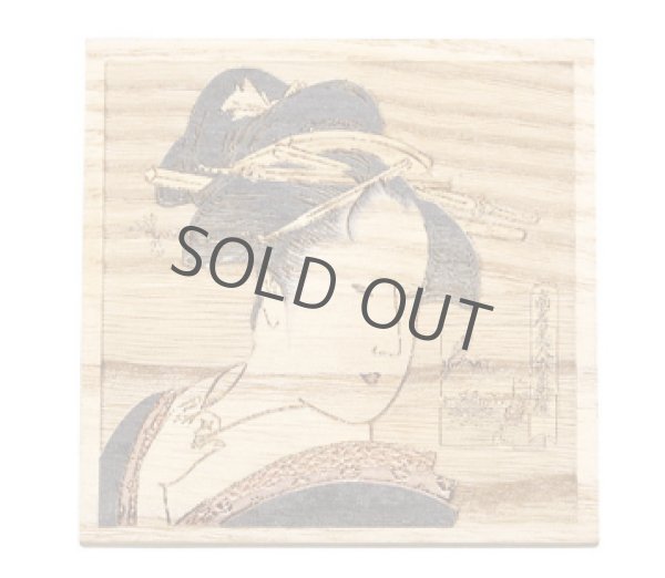 Photo4: Japanese cypress Ukiyoe wooden coaster yobi (4)