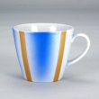 Photo1: Kutani Porcelain sd Japanese mug coffee tea cup blue gold 320ml (1)