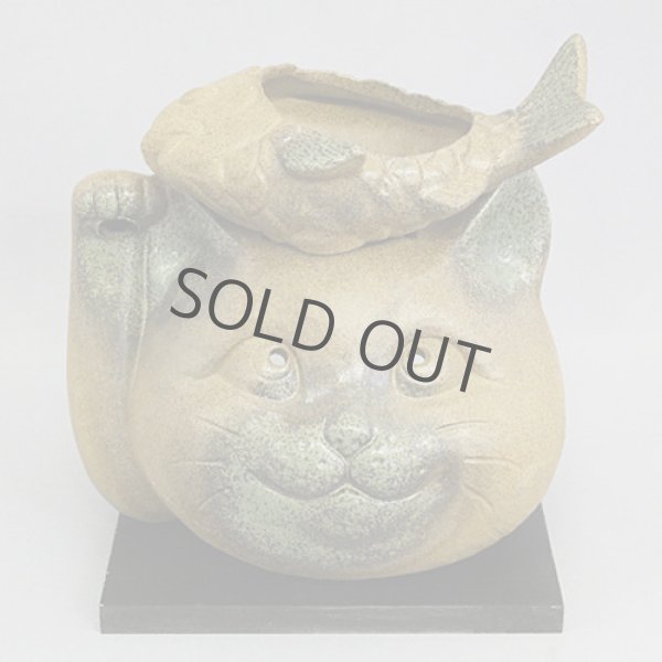 Photo9: Lucky cat Maneki neko Tokoname YT green tea aroma Incense Burner face H13 (9)