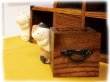 Photo1: Japanese Washi Paper craft peeping Mike neko cat H6.5cm (1)