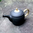Photo2: Tokoname Japanese tea pot Gyokko ceramic tea strainer gold paint black 240ml (2)