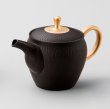 Photo1: Tokoname Japanese tea pot Gyokko ceramic tea strainer gold paint black 240ml (1)