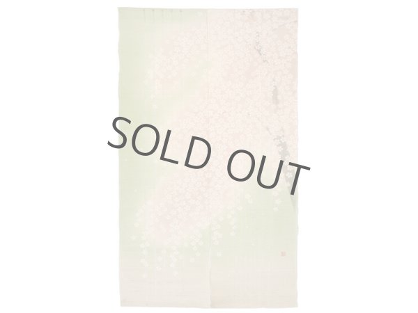 Photo4: Noren Japanese Doorway Curtain waza kyoto saki sakura cherry linen 88 x 150 cm (4)