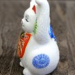 Photo4: Japanese Lucky Cat Kutani Porcelain Maneki Neko white mori both hands up H10cm (4)