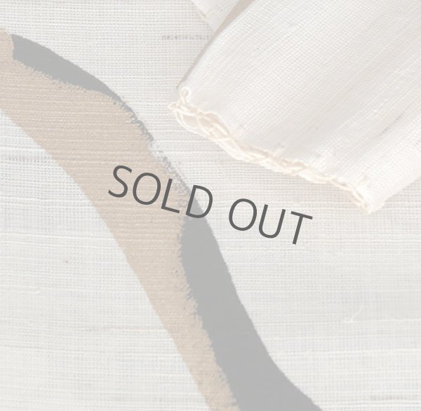 Photo3: Noren Japanese Doorway Curtain waza crane makie white Linen 88 x 150 cm (3)