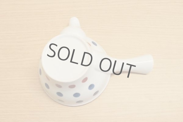 Photo4: Arita imari sd Porcelain Japanese tea pot white hakuji mame polka dot 380ml (4)