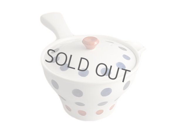 Photo5: Arita imari sd Porcelain Japanese tea pot white hakuji mame polka dot 380ml (5)