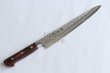 Photo2: SAKAI TAKAYUKI hammered Damascus 17 Layer VG10 Sujihiki slicer knife 240mm (2)