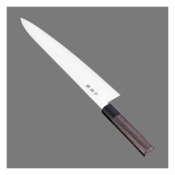Photo1: Kikumori Sakai molybdenum vanadium steel Wa Santoku knife rose wood 170mm (1)