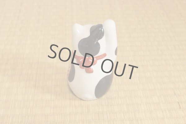 Photo5: Maneki Neko Japanese Lucky Cat Kutani Porcelain flower iroe H11.5cm (5)